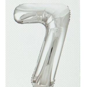 Цифра фольг. Pelican, "7" СРІБЛО 80см, (індивідуальна упак.)  1/5/50