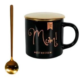 Чашка WESTHILL FOR MOM черн./360 мл (з кришкою.+ложк.) в подар.уп.