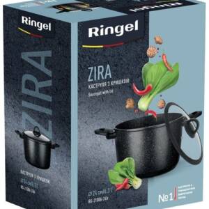 Каструля RINGEL Zira з кришкою ВИСОКА 24 см (6.3л)