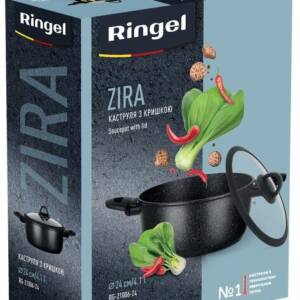 Каструля RINGEL Zira з кришкою НИЗЬКА 24 см (4.1л)