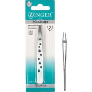 Пінцет скошений "Zingko Classic" сталь, з дірочками 9,5 см X1-14