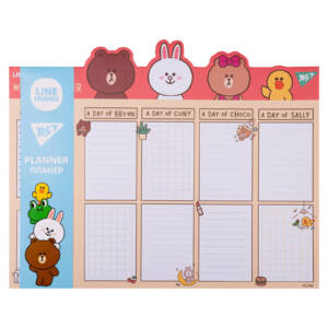 Планінг настільний YES Line Friends, 34,5x28,2см, 52 аркуша