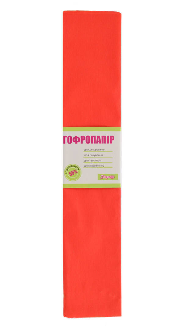 Гофро-папір св-красная 55% (50см*200см)