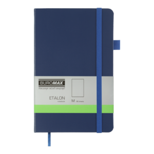 Книга записна ETALON 125*195, 96 арк., чистий блок, обкл. штучна шкіра, синій