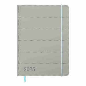 Щоденник датов. 2025 AURA, A5, сірий, штучна шкіра/поролон