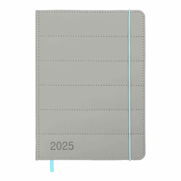 Щоденник датов. 2025 AURA, A5, сірий, штучна шкіра/поролон
