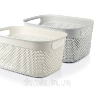 КОШИК  DROP DESIGN Б/КРИШКИ  (29 x 21,5 x 15 CM )     6,6Л (24) (білий)