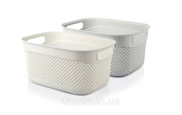 КОШИК  DROP DESIGN Б/КРИШКИ  (29 x 21,5 x 15 CM )     6,6Л (24) (білий)