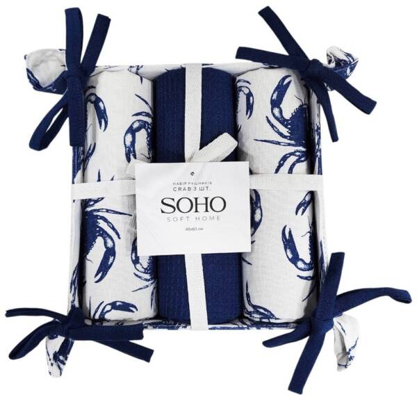 Кухонний текстиль SOHO Наб. руш. 40*60см бавовна 100% Crab хліб. 3 шт.
