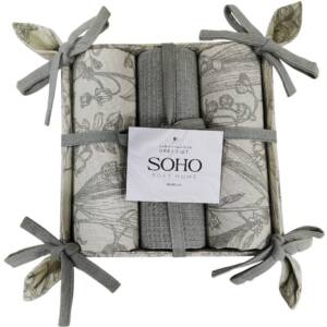 Кухонний текстиль SOHO Наб. руш. 40*60см бавовна 100% Grey хліб. 3 шт.