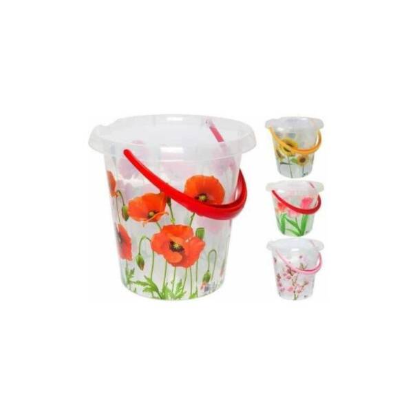 Відро з дек. прозоре (? 31,5x29,5 СМ) 12Л (10) (Квіти)