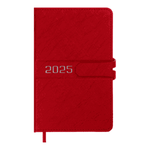 Щоденник датов. 2025 BELLE, A6, червоний, штучна шкіра/поролон