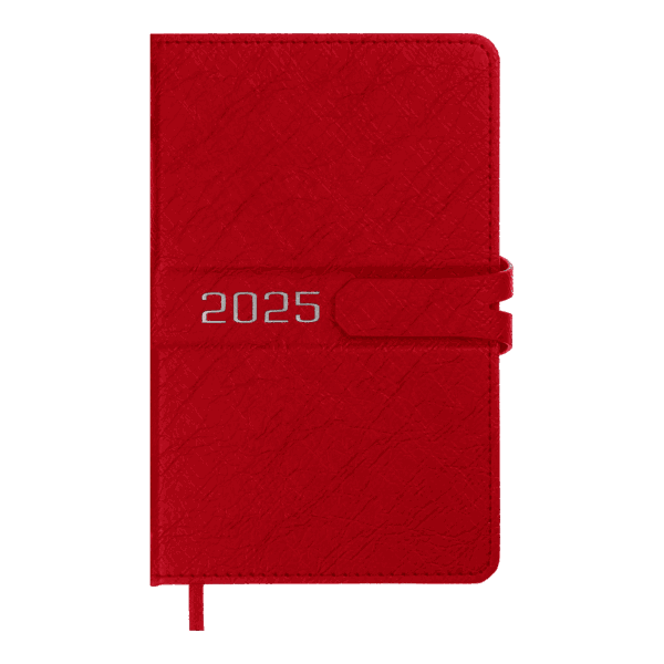 Щоденник датов. 2025 BELLE, A6, червоний, штучна шкіра/поролон