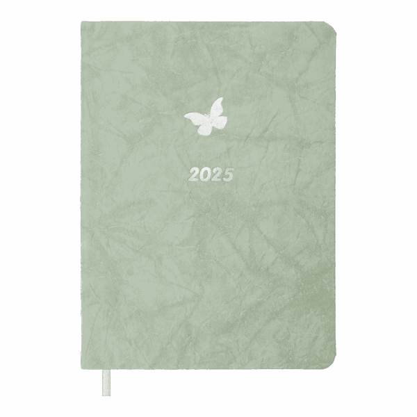 Щоденник датов. 2025 DOLCE, A5, м'ятний, штуч. шкіра/поролон