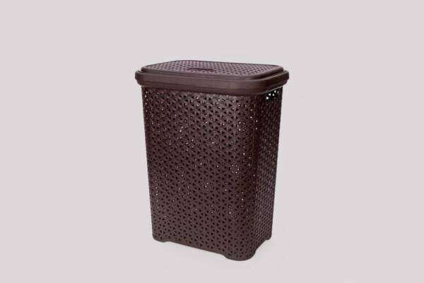 Кошик для білизни з кришкою 35л коричневийК1-534