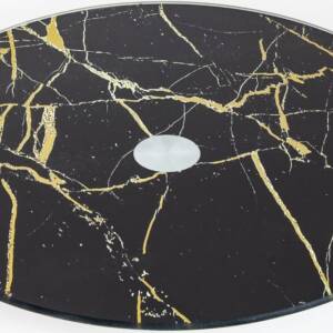 Тортовница VIVA MARBLE BLACK поворотна низька/ 30 см. в уп.