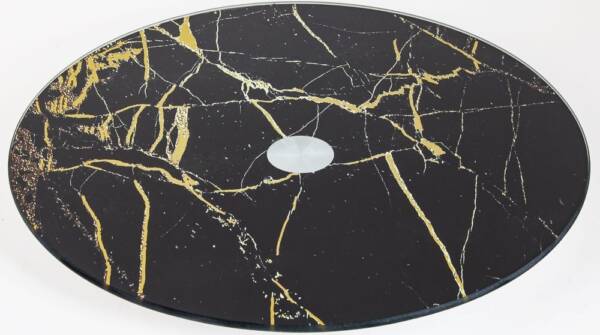 Тортовница VIVA MARBLE BLACK поворотна низька/ 30 см. в уп.