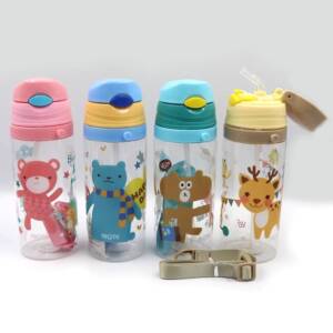 3311 Пляшка для води "Kids" 500ml, з петл., труб.mix 1шт/етик