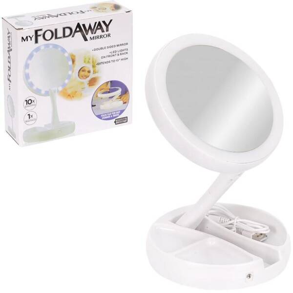 Дзеркало для макіяжу з LED-підсвіткою кругле 28613-45