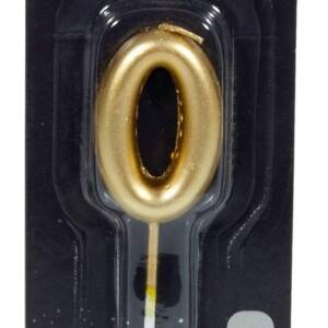 Свічка для торта Pelican "0" ЗОЛОТО 4,5см (1/12/900)