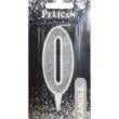 Свічка для торта цифра "0" СРІБЛО  7см, TM Pelican  (1/12)