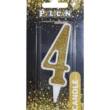 Свічка для торта цифра "4" ЗОЛОТО  7см, TM Pelican  (1/12)