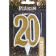 Свічка ювілейна "20" золото 7см, Pelican