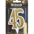 Свічка ювілейна "45" золото 7см, Pelican