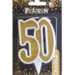 Свічка ювілейна "50" золото 7см, Pelican