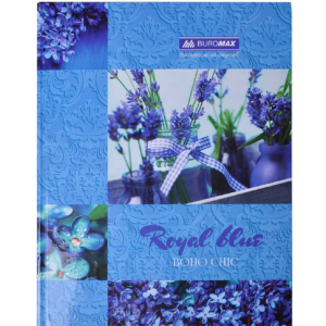Книга канцелярська BOHO CHIC, А4, 96 арк., клітинка, офсет, тверда ламінована обкладинка, синій