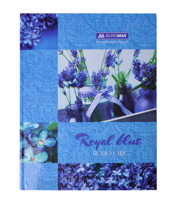 Книга канцелярська BOHO CHIC, А4, 96 арк., клітинка, офсет, тверда ламінована обкладинка, синій