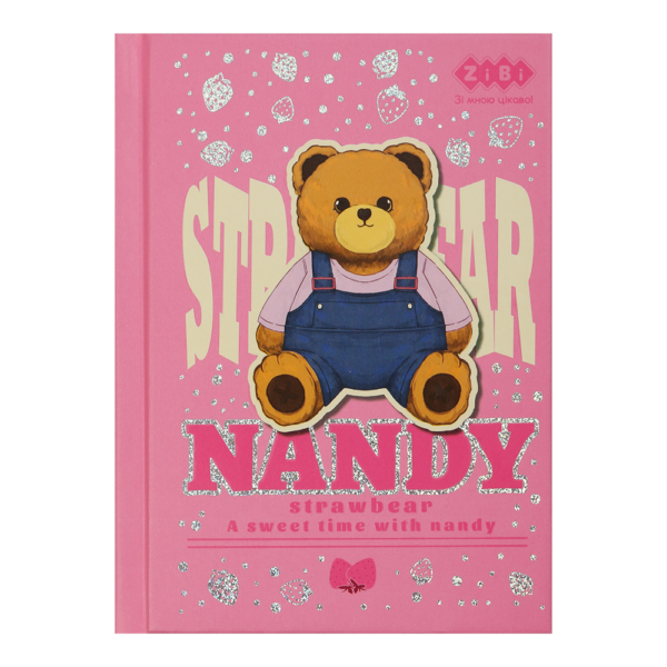 /Блокнот BEAR TOY, А6, 64 арк., клітинка, тв. обл., мат. ламін.+лак, ,рожевий, KIDS Line