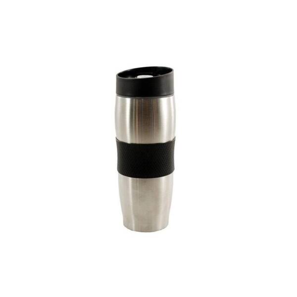 SL-069-BLACK    Термос  380 мл  з нерж. сталі  СРІБЛЯСТИЙ  з пластик. кришкою  ЧОРНОЮ (кольорова коробка) 9617000000