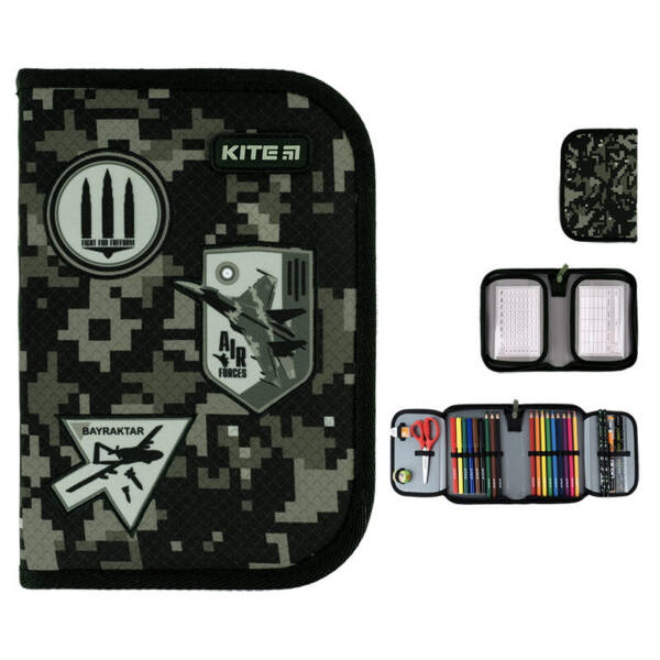 Пенал Kite 1 від., 2 відв., з наповненням 622H Air Force