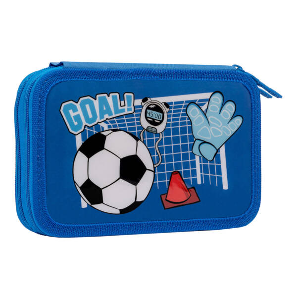 Пенал твердий 1Вересня подвійний HP-01  "Football", синій