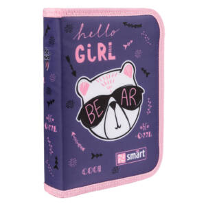 Пенал твердий Smart одинарний з двома клапанами HP-04 Hello, Girl!