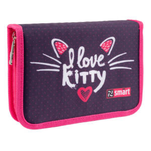 Пенал твердий Smart одинарний з двома клапанами HP-04 I love kitty