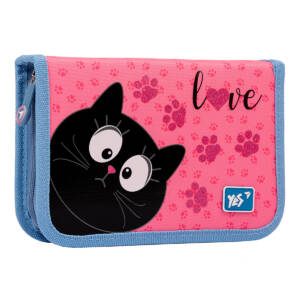 Пенал твердий YES одинарний з двома клапанами HP-04  "Meow"