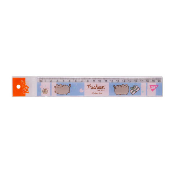 Лінійка Yes 20 см "Pusheen", рожево-блакитна