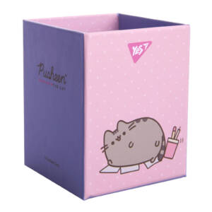 Стакан для письмового приладдя Yes "Pusheen", картон, рожевий