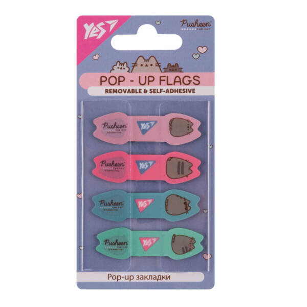 Закладки Pop-up Yes "Pusheen", пластик, 80 шт