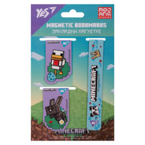 Закладки магнітні Yes "Minecraft.Spring", 3 шт, блакитні