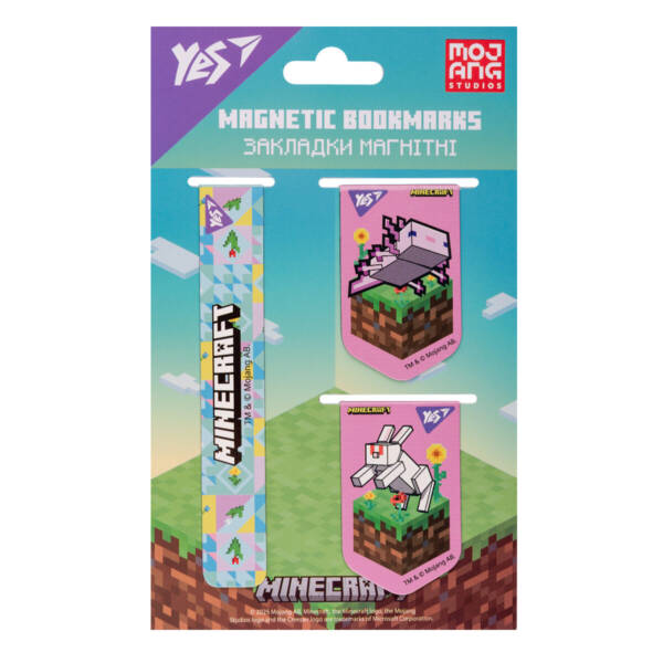 Закладки магнітні Yes "Minecraft.Spring", 3 шт.