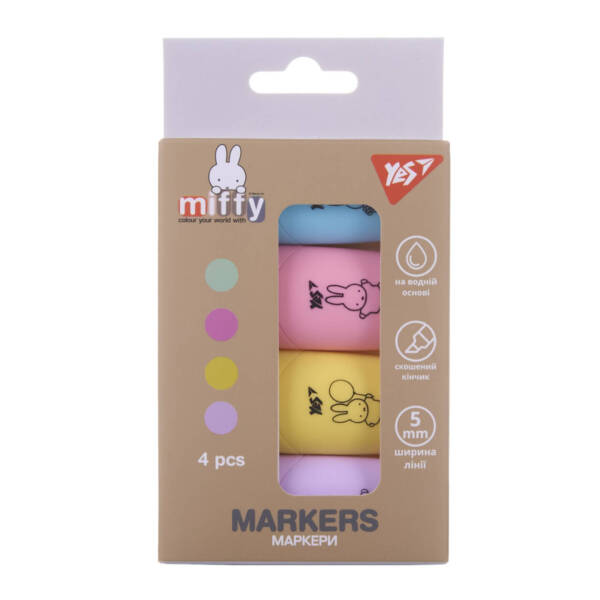 Маркер текстовий Yes "Miffy" в наборі, 4 шт.