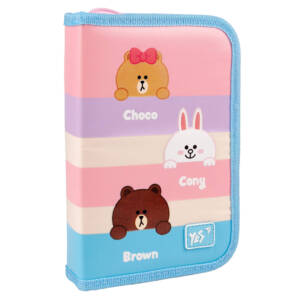 Пенал твердий YES одинарний з двома клапанами HP-04 Line Friends