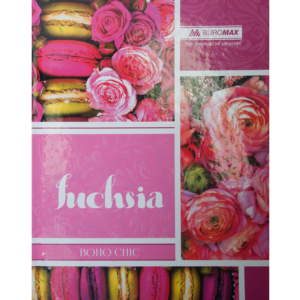 Книга канцелярська BOHO CHIC, А4, 96 арк., клітинка, офсет, тверда ламінована обкладинка, фіолетова