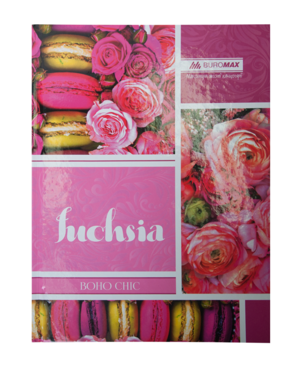 Книга канцелярська BOHO CHIC, А4, 96 арк., клітинка, офсет, тверда ламінована обкладинка, фіолетова
