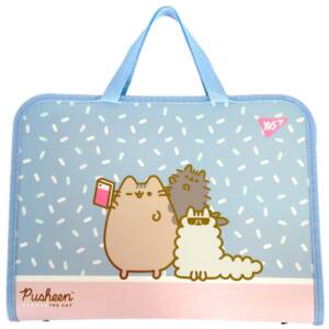 Папка-портфель Yes FC на блискавці з тканинними ручками "Pusheen. Stormy"