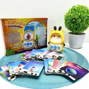 Картридер "Жирафа Всезнайко" 30317 (48) "WToys", ОЗВУЧУВАННЯ УКРАЇНСЬКОЮ МОВОЮ, 122 картки, 244 зображення, 18 тем для навчання, казки, пісні, віршики, в коробці