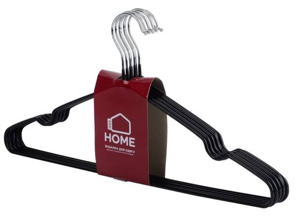 Вішалка IDEA HOME д/од. мет. в силіконі 40,5*21 см (8 шт) Чорний